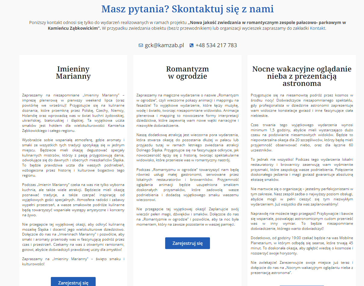 Pałac Marianny – formularze rejestracyjne - zdjęcie 2