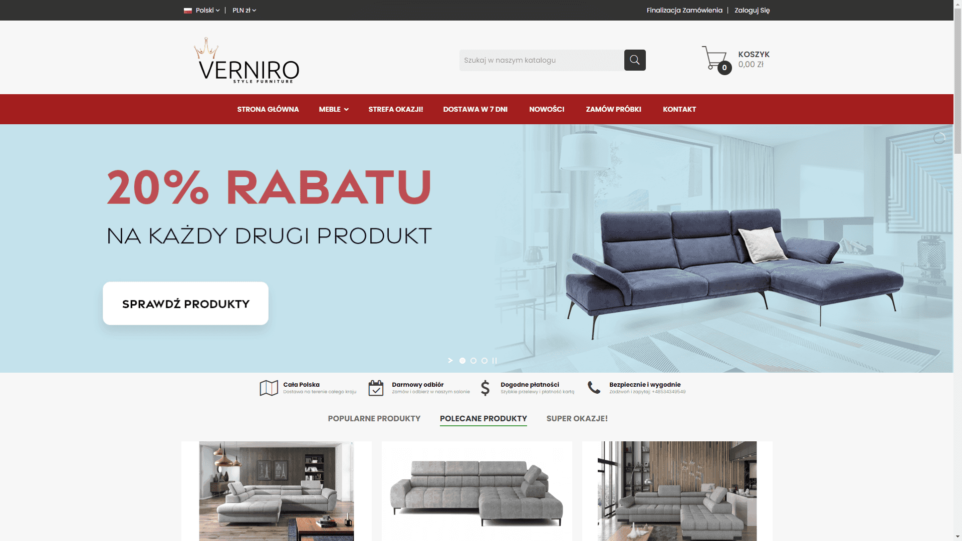 Nowoczesny salon meblowy – Verniro