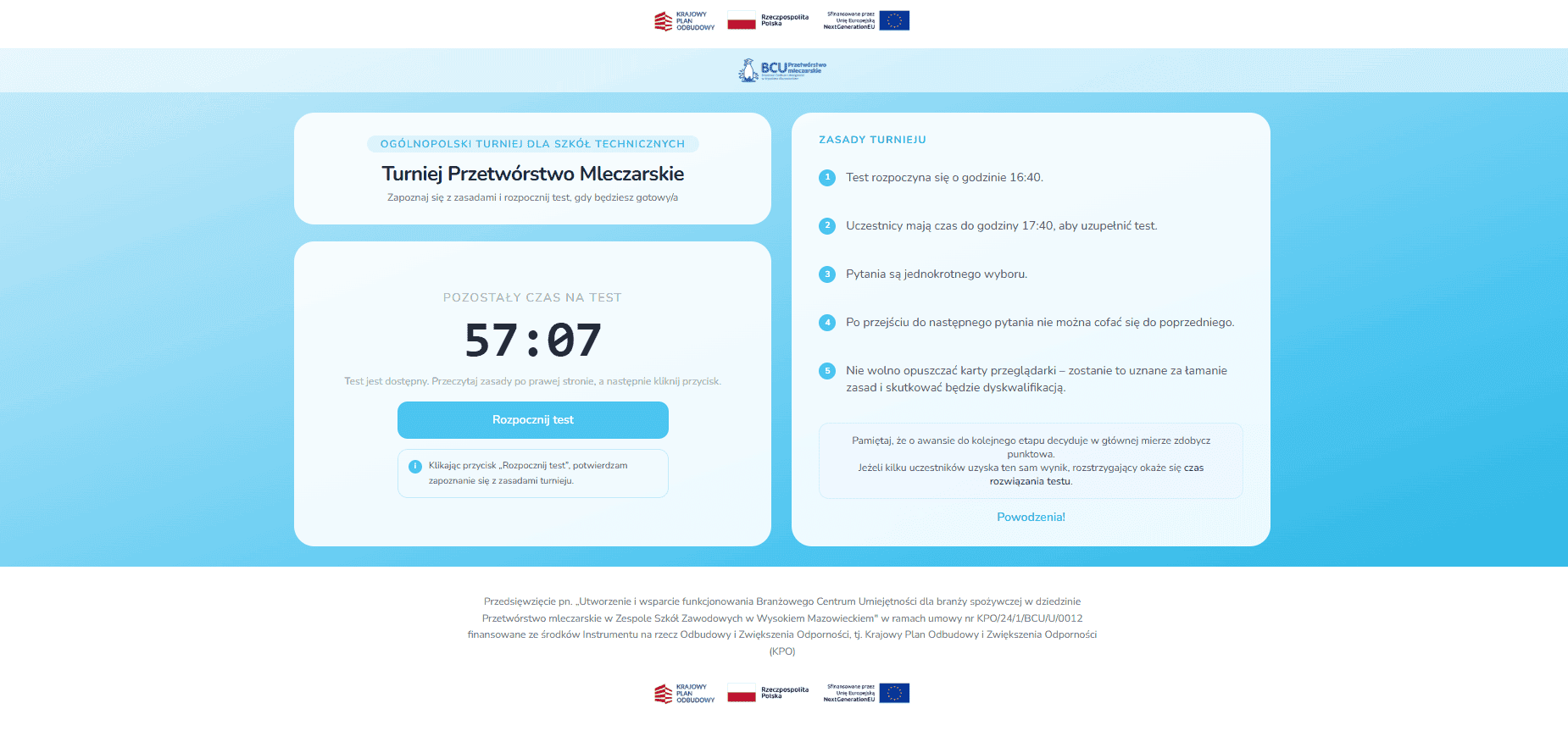 Platforma konkursowa dla branży mleczarskiej – rejestracja, testy i wyniki - zdjęcie 2