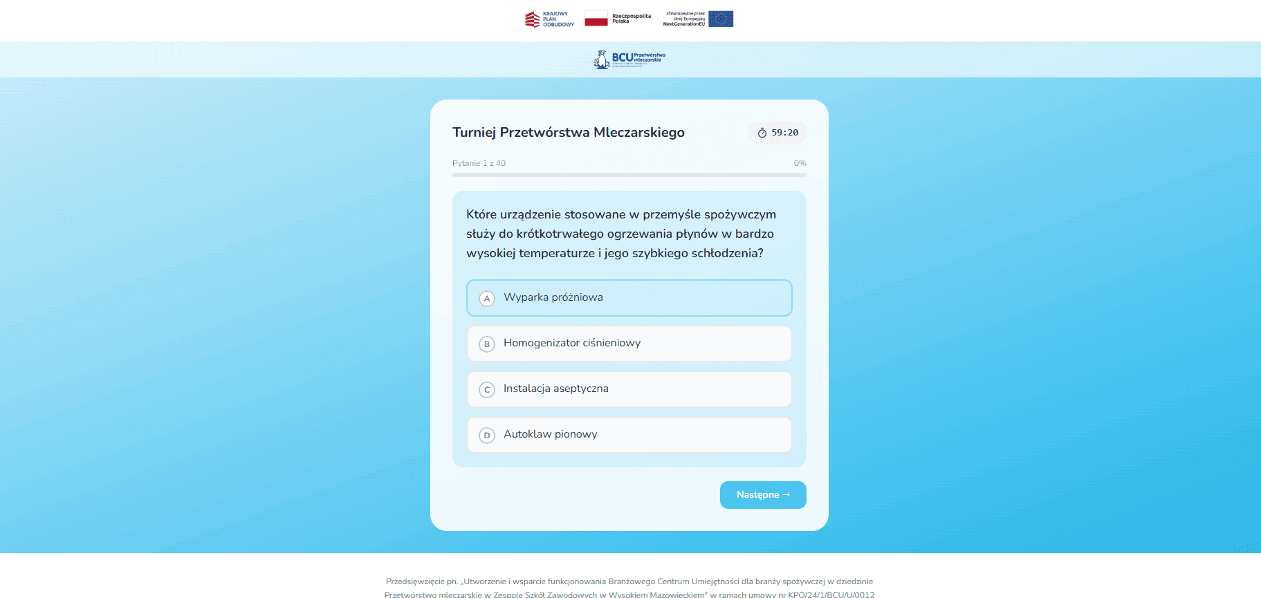 Platforma konkursowa dla branży mleczarskiej – rejestracja, testy i wyniki - zdjęcie 4